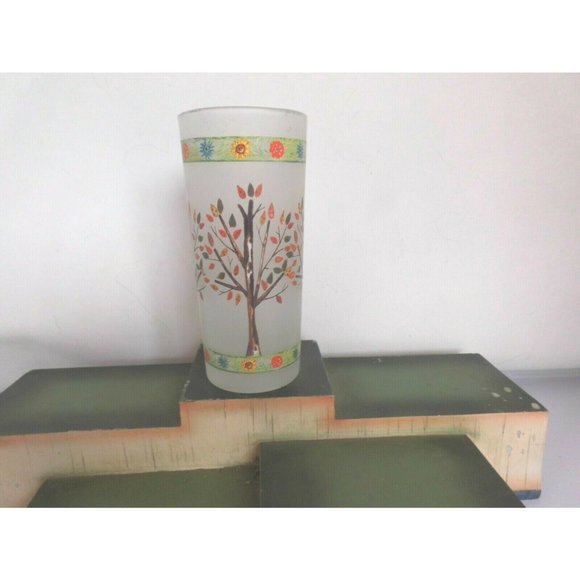 2 votive Candle Holder frosted glass, fall deciduous tree, Lori Siebert design - Picture 6 of 6